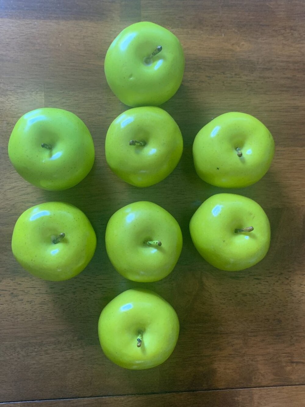 Lot of 8 Faux Green Apples Artificial Fruit Decorative Kitchen Bowl Fillers